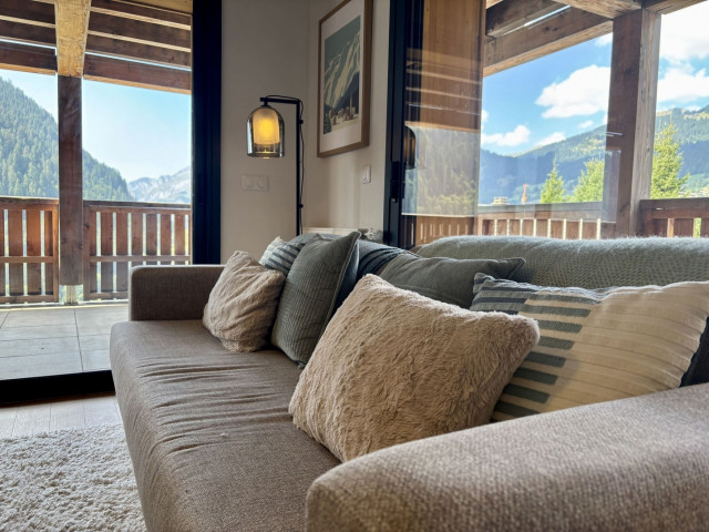 Les Soldanelles Residence, Building A, Apartment 02, living room, Châtel Haute-Savoie