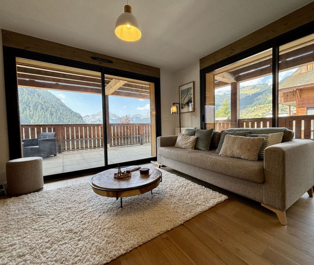 Les Soldanelles Residence, Building A, Apartment 02, living room, Châtel family vacation skiing snow sun