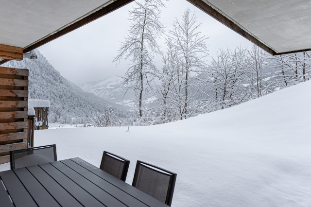 Résidence Loges blanches 103B, Terrasse, Châtel hiver