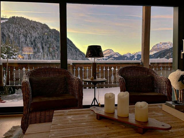 Résidence Soldanelles, Appartement 4, Vue du séjour, Châtel Forfait ski