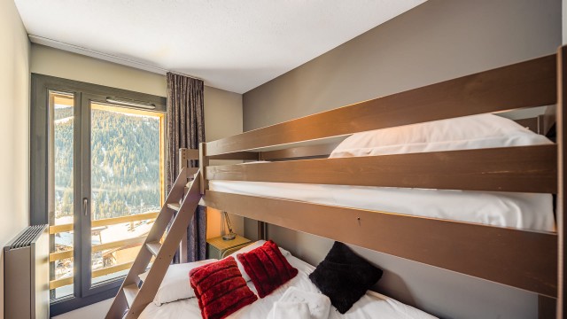 Résidence the VIEW, 6 personnes, Châtel, centre du village, chambre lits superposés