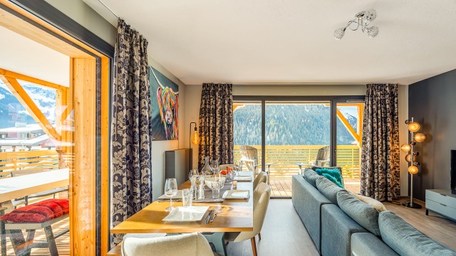 Résidence the VIEW, 6 personnes, Châtel, centre du village, salon, salle à manger