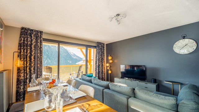 Résidence the VIEW, 6 personnes, Châtel, centre du village, salon, salle à manger
