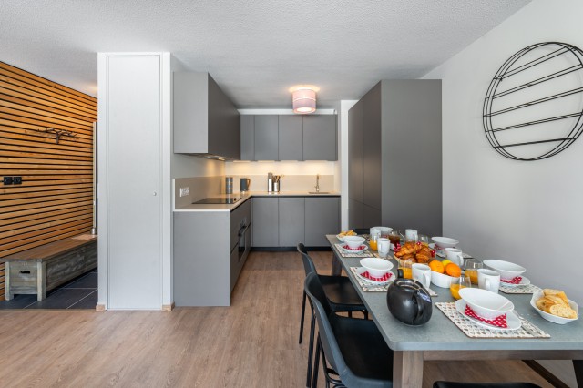 Résidence the VIEW, 6 personnes, Châtel, centre du village, salon, salle à manger, cuisine équipée