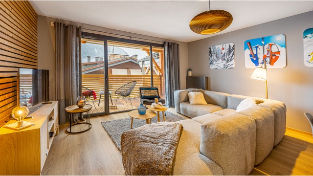 Résidence the VIEW, 6 personnes, Châtel, centre du village, salon, télévision
