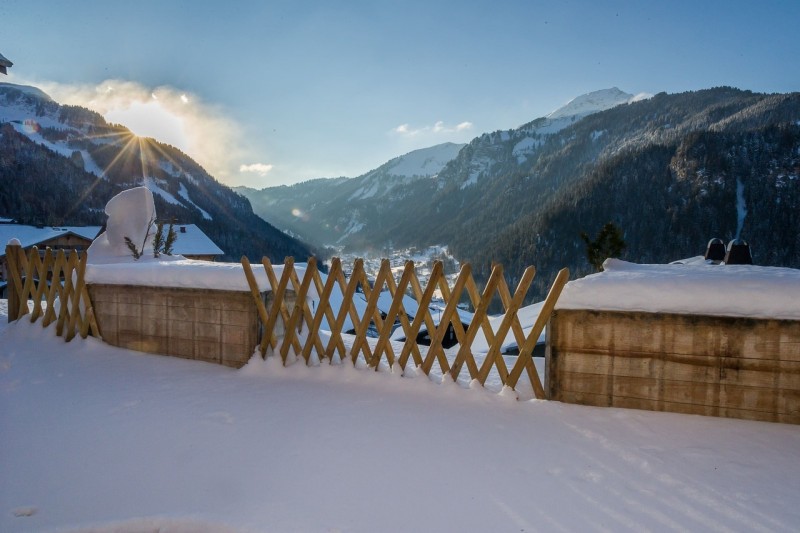 Apartment Sabaudia 5 B, View from the balcony in winter, Châtel Vonnes