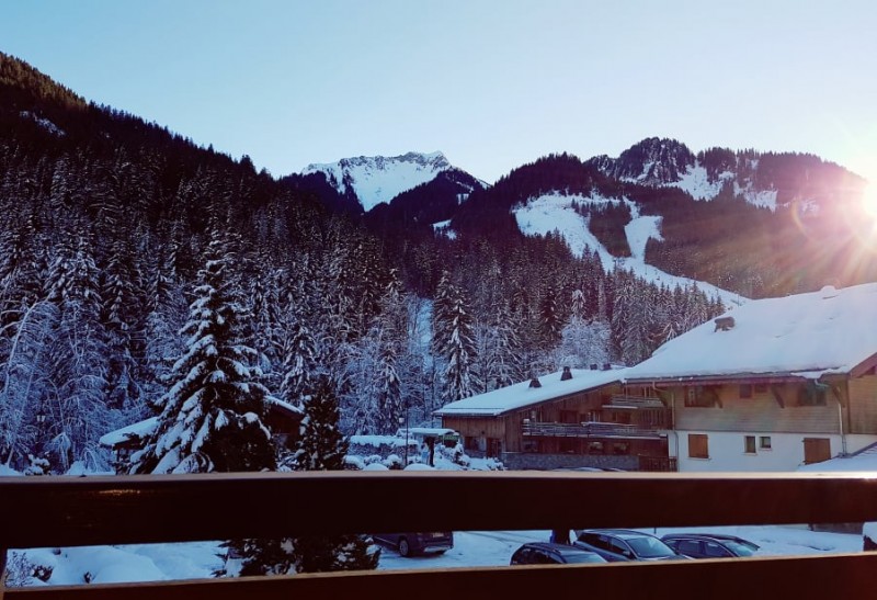 Appartement 195 B dans résidence Portes du Soleil, vue depuis le balcon, Châtel