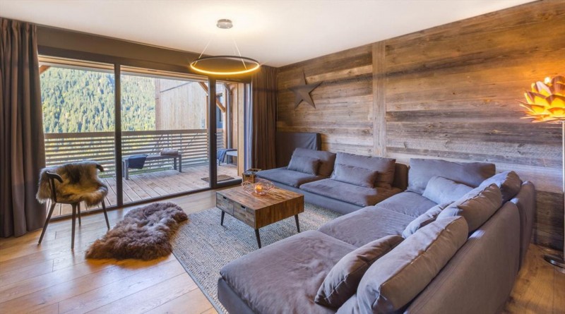 Appartement 6 personnes à Châtel résidence 360 centre du village salon avec balcon