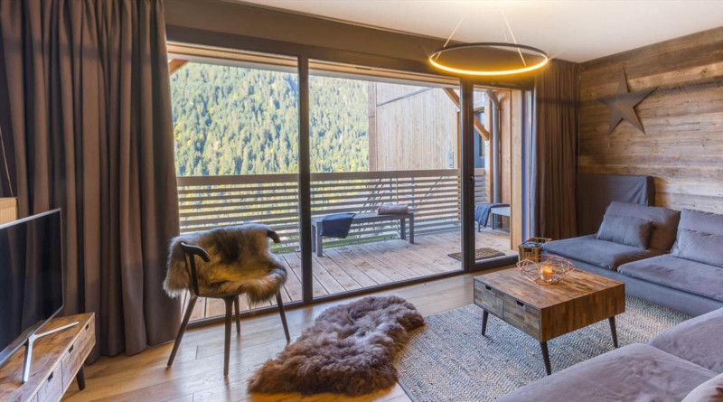 Apartment 6 personnes in Châtel residence 360, village center, Living room with balcony, Chalet 74