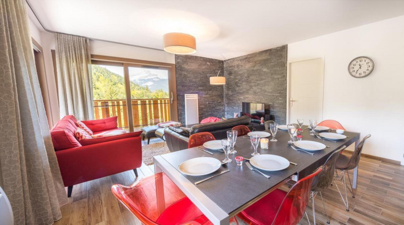 Appartement 8 personnes à Châtel résidence 4 élèments salon salle à manger, Haute-Savoie