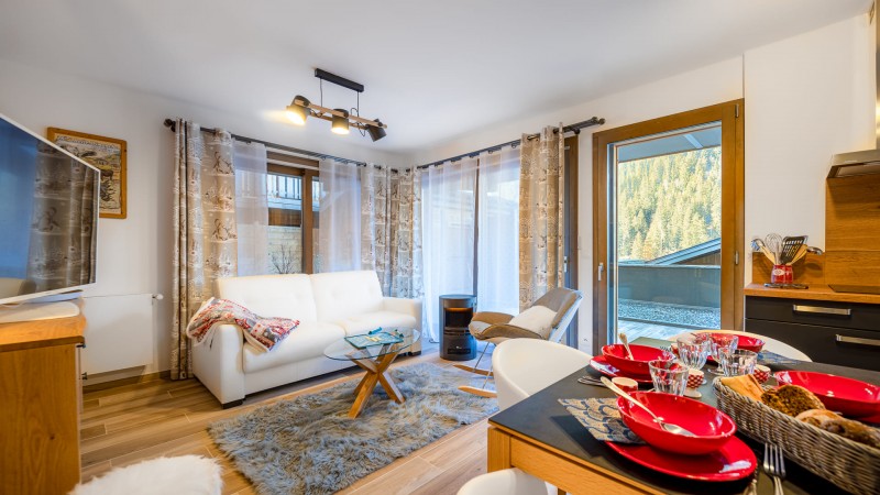 Appartement Chalet des Freinets, 4 personnes, Châtel, séjour, salle à manger