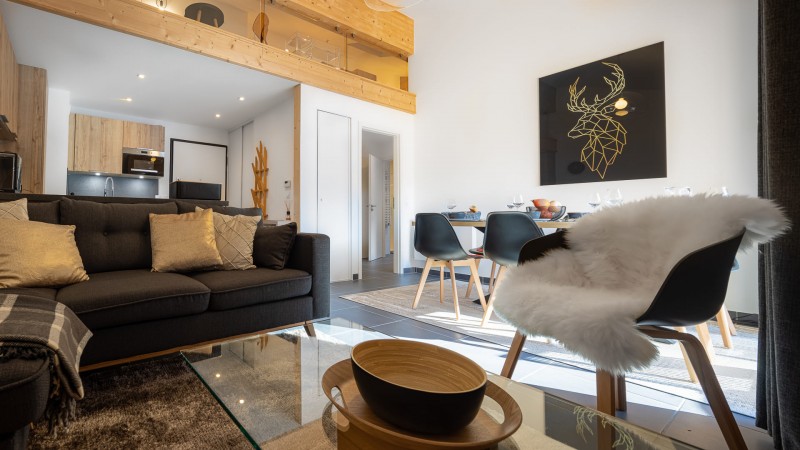 Appartement Chalet des Freinets, 6 personnes, Châtel, coin salon