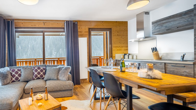 Appartement Chalet des Freinets, 8 personnes, Châtel, salon, salle à manger