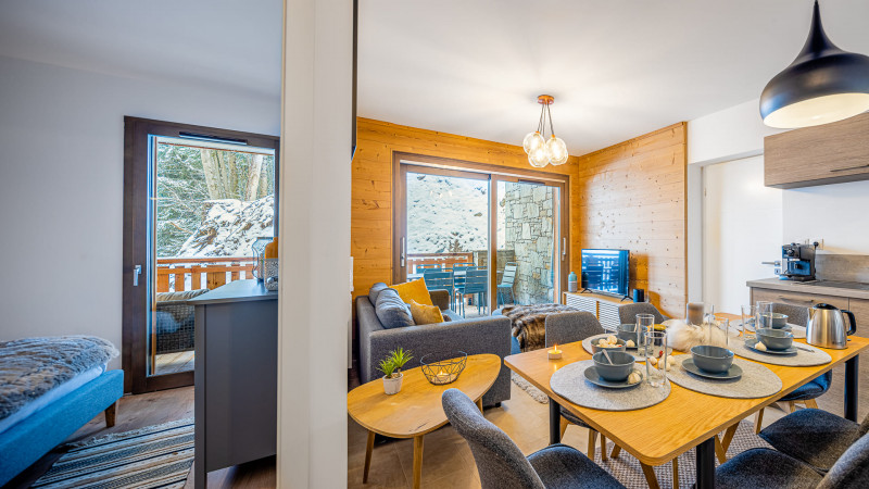 Appartement Chalet des Freinets, Cuisine équipée et séjour, Châtel Vacances en famille