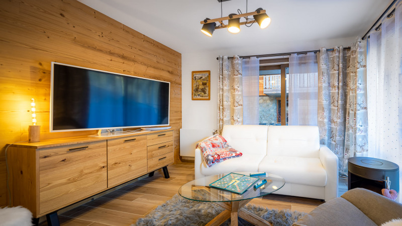 Apartment Chalet des Freinets, Living room and TV, Châtel Haute-Savoie