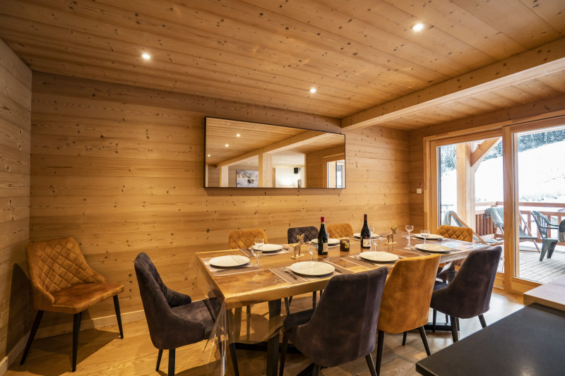 Appartement dans chalet 3 fontaines, 9 personnes, Salle à manger, Châtel hiver