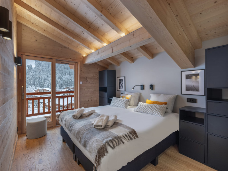 Apartment in chalet 3 fontaines, Bedroom double bed, Châtel