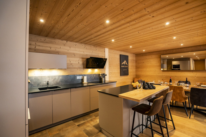 Apartment in chalet 3 Fontaines, Kitchen, Châtel Ski area