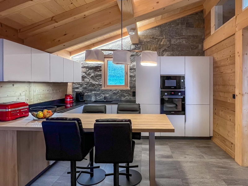 Appartement dans chalet 3 fontaines E4, 8 personnes, Cuisine, Châtel 74390