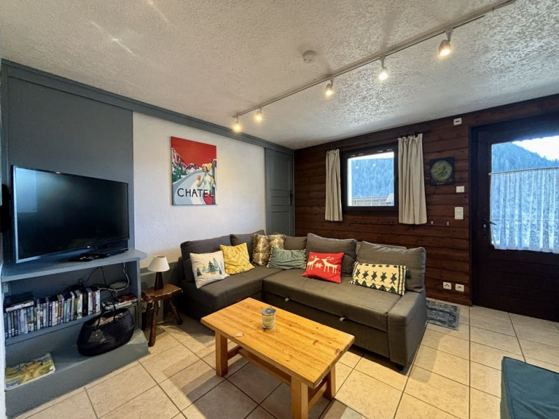 Apartment in Chalet des Iris, Chatel, Living room, Haute Savoie