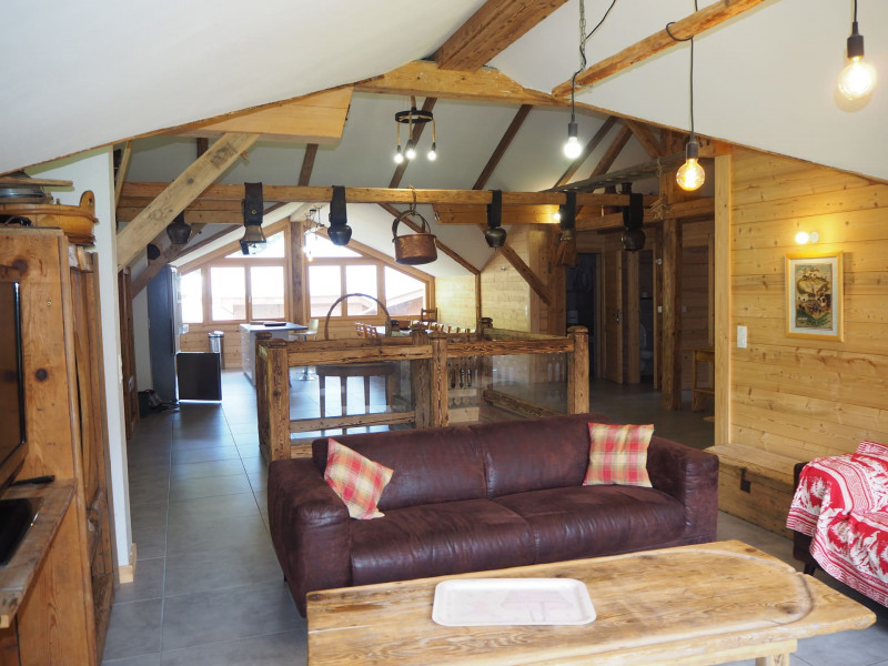 Apartment in chalet la clairière, Châtel, Living room, French Alps 74