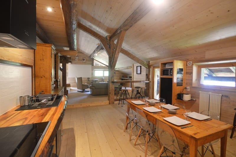 Appartment in chalet le Détour, kitchen, La Chapelle d'Abondance