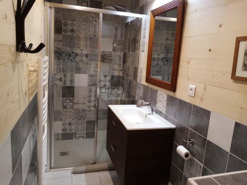 Appartement dans chalet le Détour, douche/ Wc de la chambre avec lit double, La Chapelle d'Abondance