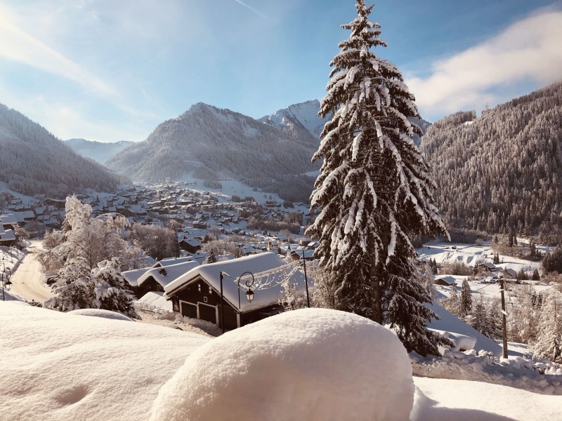 Appartement Les Sorbiers n°1, Vue sur le village en hiver, Châtel Haute Savoie