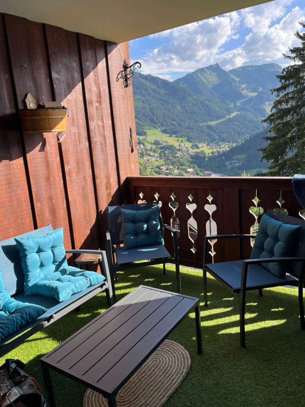 Les Sorbiers apartment no. 7, outdoor living room, Châtel