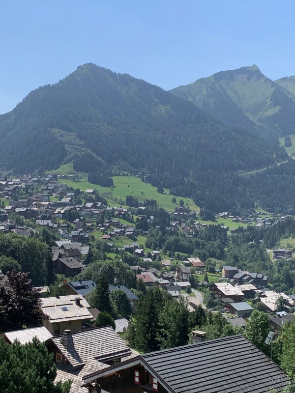 Apartment les sorbiers n°7, View from the balcony in summer, Châtel Northern Alps