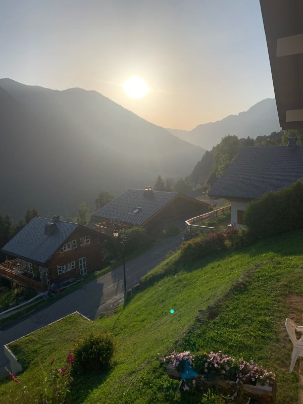 Apartment les sorbiers n°7, View from the balcony in summer, Châtel Portes du Soleil