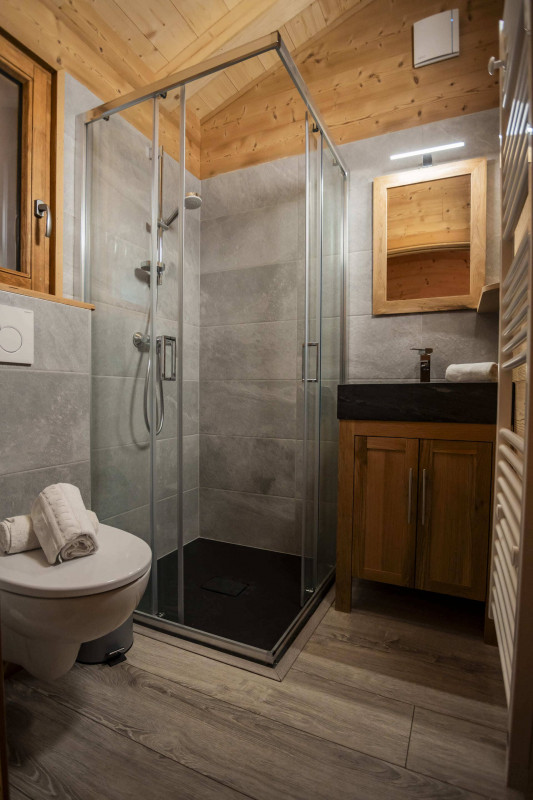 Appartement Ours Châtel, Salle de douche dans chalet indépendant, Location de ski