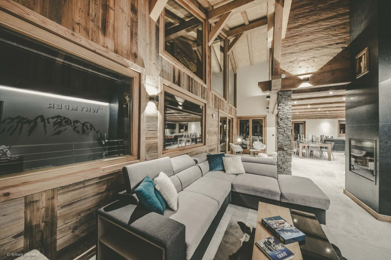 Chalet Bovard, Whymper, salon cosy, Châtel vacances ski neige famille
