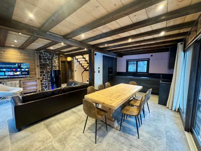 Chalet Cervin, Séjour avec salle à manger et cuisine, Portes du Soleil