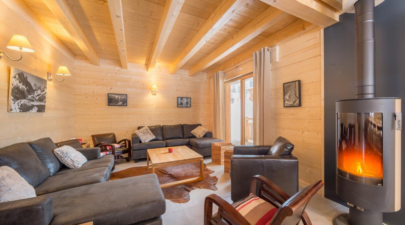 Chalet Ciste La Chapelle d'Abondance, Salon avec cheminée, Châtel Portes du Soleil