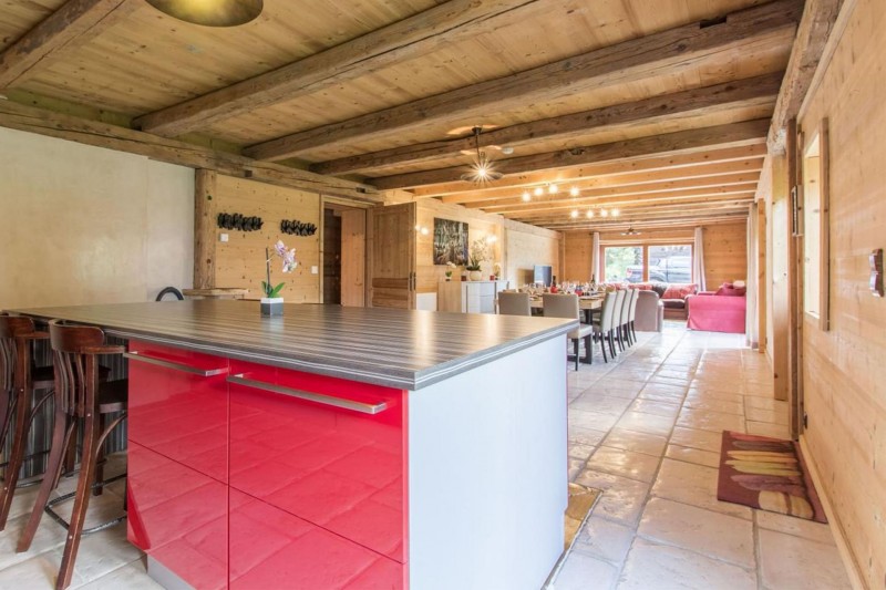 Chalet CREUX DU NANT kitchen-living room Châtel