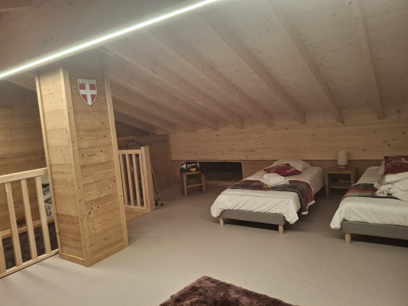 Chalet de la fiolaz à Châtel, mezzanine avec lits simples