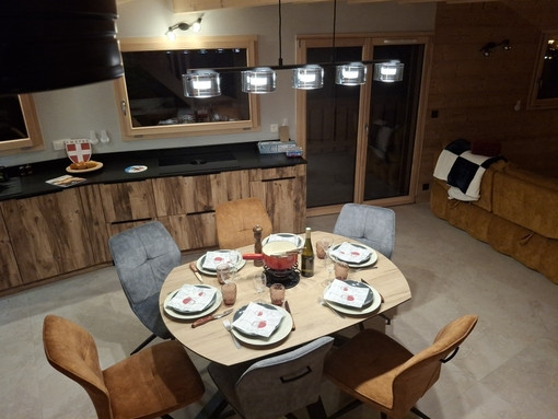 Chalet de la Fiolaz, Linving-room with dining-room and kitchen, Châtel Ski holidays Chalet de la Fiolaz, Linving-room with dining-room and kitchen, Châtel Ski holidays