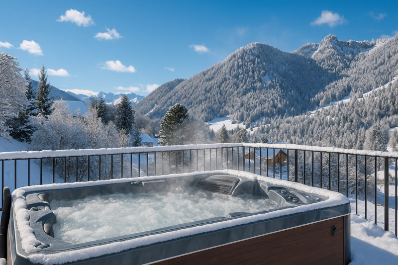 Chalet du Nant, La Chapelle d'Abondance, Jacuzzi en hiver, Châtel Ciel bleu