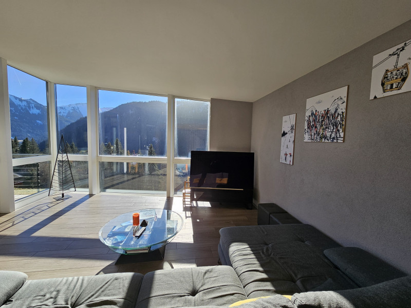 Chalet du Saix A, Living room with view, Châtel