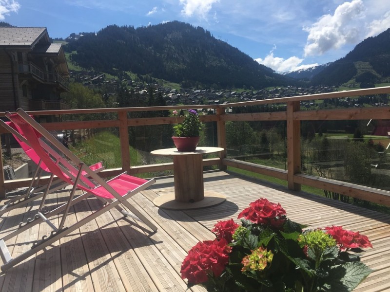 Chalet Entre Vous, terrasse été, Châtel Location