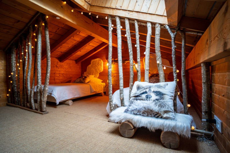 Chalet Etoiles des Alpes, Bedroom with mezzanine 2 single beds, Châtel