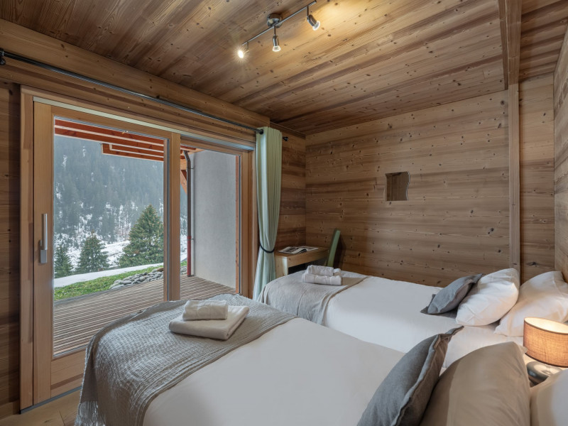 Chalet Etringa, Bedroom 2 single beds, Châtel French Alps