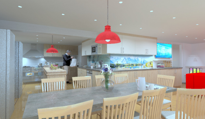 Chalet L'Orée du lac, 3D kitchen renovation plan, Chatel, Ski passes Chalet L'Orée du lac, 3D kitchen renovation plan, Chatel, Ski passes