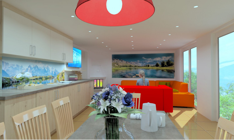 Chalet L'Orée du lac, 3D kitchen renovation plan, Chatel, Ski lifts Chalet L'Orée du lac, 3D kitchen renovation plan, Chatel, Ski lifts