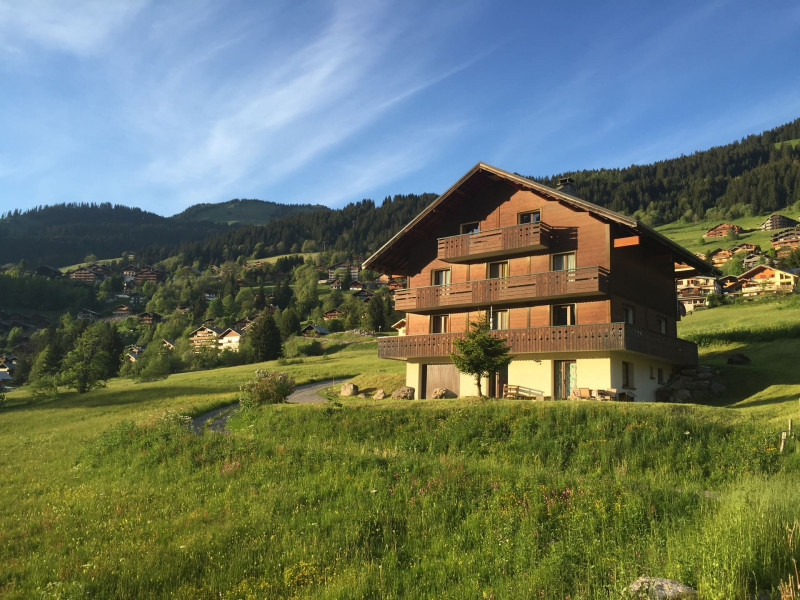 Chalet le Val d'Or, Appt n°2, le chalet en été, Châtel Domaine skiable 74