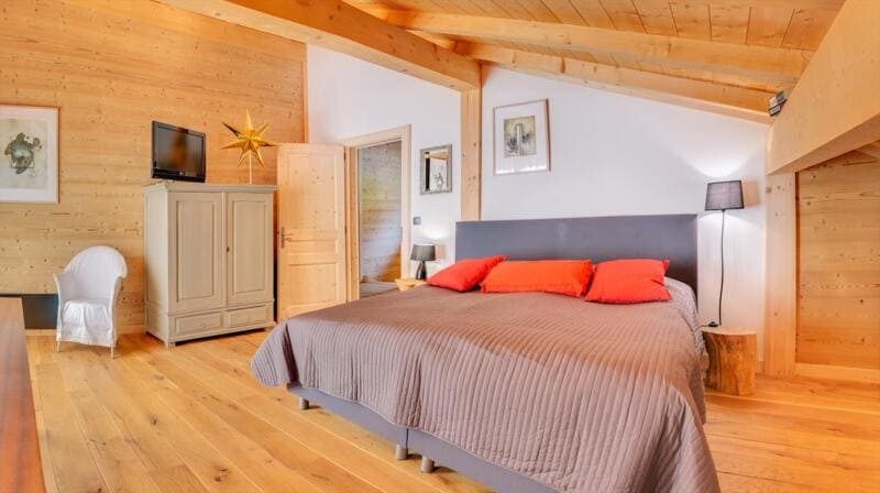 Chalet Les 4 Chamois Abondance Richebourg, Bedroom double bed, Ski 74
