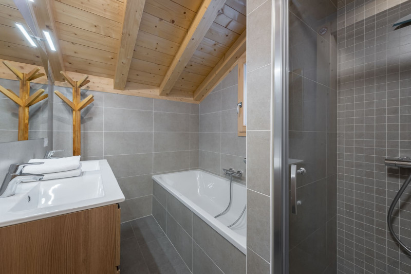 Chalet les 4 Sam Abondance Richebourg, Salle de bain douche, Vacances Montagne Famille