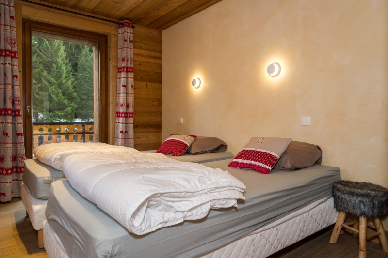 Chalet les Bucherons, Chambre 2 lits simples, Châtel Portes  Du Soleil