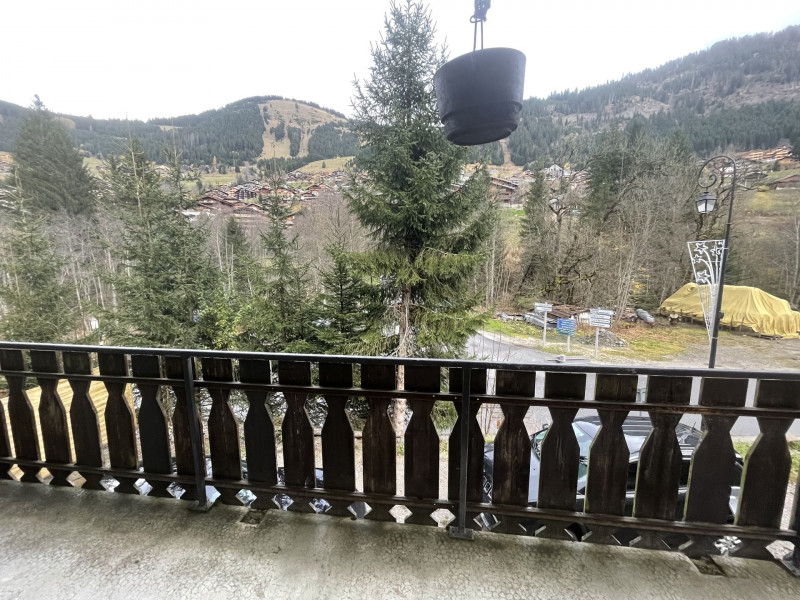 Chalet les cîmes enneigées, sleeps 4, View from balcony, Châtel mountain view